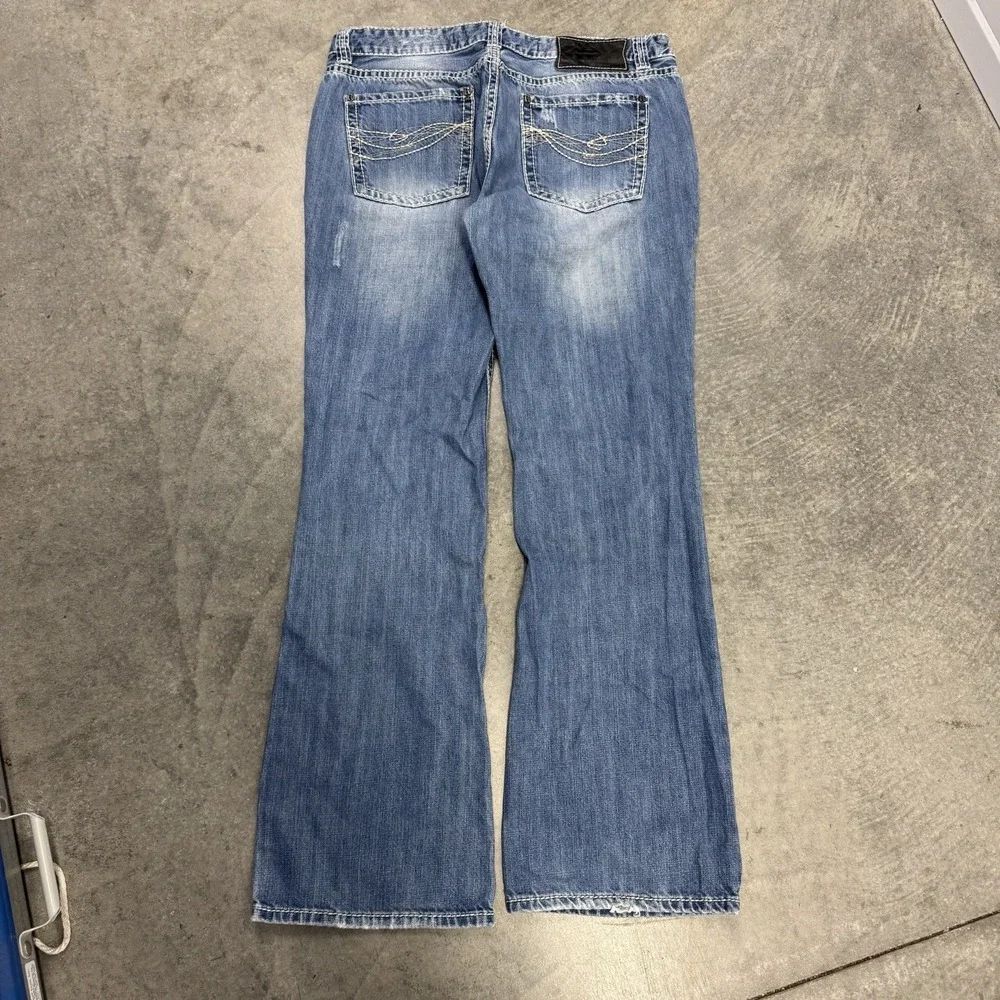 Rock & Roll Cowboy Double Barrel Jeans Men's Relaxed Bootcut Distressed 38x34